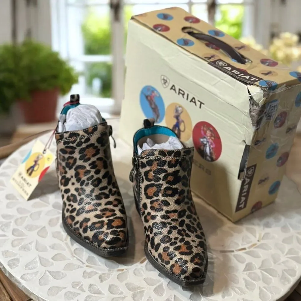 Ariat Lil’ Stompers “Lucy” Leopard Print Toddler Western Cowboy Booties Size 6